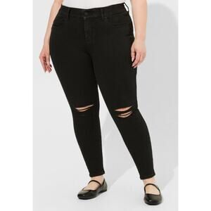 Torrid Jeans Women 16W Short Bombshell Skinny Black Denim Tummy Contol 16WS 16WP